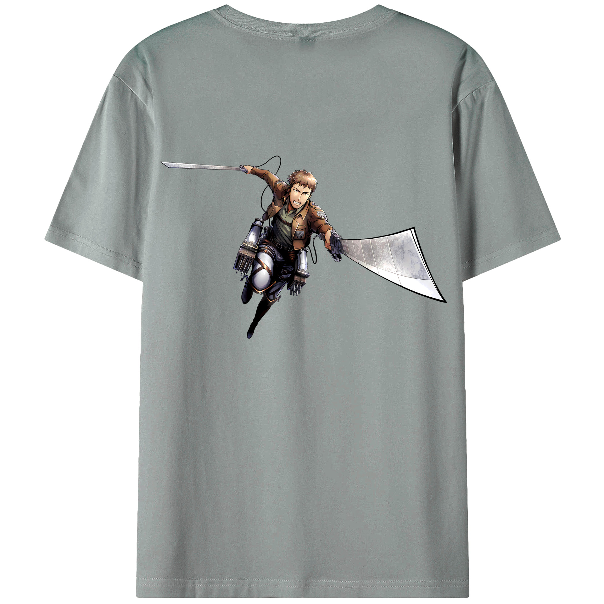 （画像用） 進撃の巨人 Attack on Titan 綿100％ メンズ半袖Tシャツ（バックプリント） 通気性